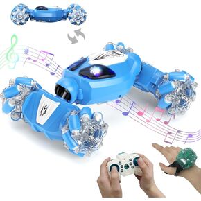 Pocket Pink RC Stunt Car,4WD All-Terrain 2.4Ghz Remote Control Gesture Sensing Dual Control Off-Road Vehicle ，Lights Music，Modular Lithium Battery, 360° Flips，Snake-Move, Boy/Girl Birthday Gift