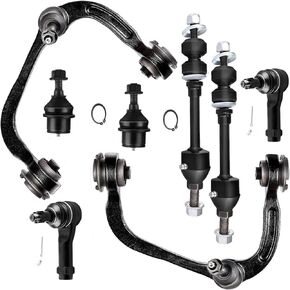 SCITOO 8pcs 4x4 Front Suspension Kit 2 Upper Control Arm Ball Joint 2 Stabilizer Sway Bar 2 Outer Tie Rod End 2 Lower Ball Joint Fit For 2005-2008 For Ford For F-150 For Lincoln Mark LT K80306 4WD