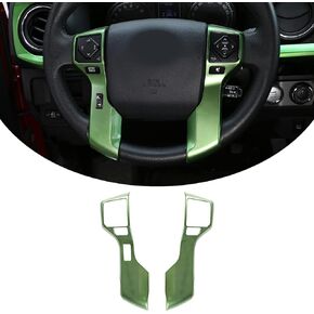 Aunginsy Steering Wheel Button Frame Cover Trim Fit Toyot@a Tundra 2014-2021 & Tacoma 2016-2023 Steering Wheel Button Panel Moulding Chrome Protection Frame Sticker ABS Decorative Interior Accessories