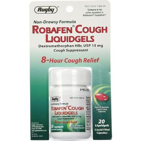 Robafen Cough Liquidgels Dextromethorphan HBr, USP 15mg, 20 Liquidgels (12 Packs)