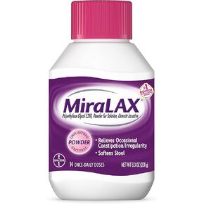 MiraLAX Laxative Powder, Gentle Constipation Relief, PEG 3350, Physician Recommended, No Harsh Side Effects, 14 Dose