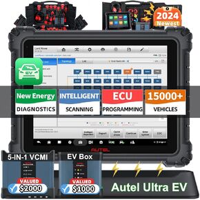 Autel MaxiSys Ultra EV OBD2 Scanner, 2024 Top EV Lntelligent Diagnostic Scan Tool, Upgrade of Ultra/ MS919/ MS909, with EVDiag Kit, High-Voltage System & Battery Pack Analysis, J2534 ECU Programming