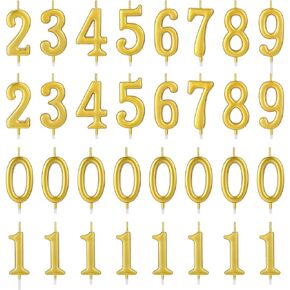 32 Pieces Numeral Birthday Candles Silver Cake Glitter Candles Number 0-9 Cake Decoration for Child's Milestone Birthday Celebration Ten-Year Milestone Anniversary Party Celebration (Silver)