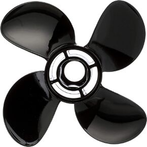 Quicksilver 8M8027511 Nemesis 4-Blade Aluminum Propeller - 10.6" diameter x 12" pitch, Right Hand Rotation, 40-60 HP Mercury, Black Finish
