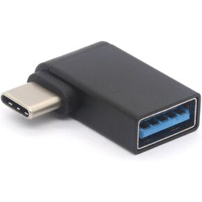 محول USB C بزاوية 90 درجة USB إلى نوع C محول USB 3.0 نوع C موصل محول لـ Dell XPS 15، Samsung S9 S8 Note 8، Google Pixel، Huawei P10 Mate 10، OnePlus (أسود) in Kuwait