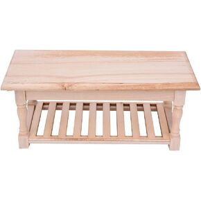 1:12 Mini Coffee Table, Doll House Furniture Photography Scene Props Accessories(Wood Color)