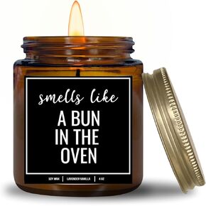 YouNique Designs Pregnancy Announcement Candle for Grandparents Dad Family Uncle Aunt, 9 Oz, Pregnancy Reveal to Parents, White All Natural Soy Vegan Aromatherapy Candles (Lavender & Vanilla A)