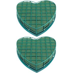 GANAZONO Floral Foam Block 2pcs Heart Flower Bricks Sucker Flower Arrangement Base Dry Polystyrene Blocks Wet Floral Foam DIY Flower Arrangement Crafts Flower Arranging Foam Blocks