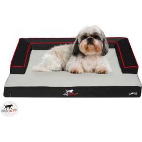 Indoor Outdoor Pet Recovery Dog Bed | Multi Element Extreme Joint Support with Cooling Gel | 100% Water Proof and Machine Washable Cover | Medium, Onyx Black