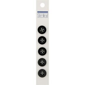 BERWICK OFFRAY Buttons Slimline, Black 4-Hole 5/8" 5/Pkg
