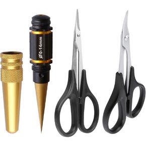 HobbyPark RC Body Reamer (Titanium) & Curved Scissors and Straight Scissors Set RC Car Body Shell Mounting Lexan Plastic Trimming Tools Combo