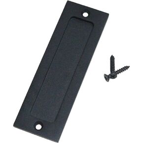 Orgerphy 7" Barn Door Handle Finger Pull Set (1 Pack) in Black | Heavy Duty Modern Simple Invisible Handle for Gates Garages Sheds Barn Door, Pocket Door | with Flat Bottom Easy to Install