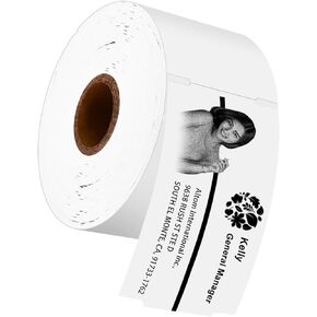 2 Roll (300 Label/Roll) Compatible for Dymo LabelWriter 30374 2'' x 3-1/2'' Non-Adhesive White Business Card, Small Blank Cardstock Cards, Small Thick Paper Note Cards
