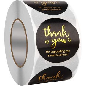500 Pcs 1.5 inch Thank You Stickers Thank You for Supporting My Small Business Stickers Thank You Stickers for Packaging Black Thank You Stickers for Business Self-Adhesive Stickers in Kuwait