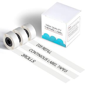 D30 Label Tape, White Printable Labels Compatible with Thermal Label Printer D30, 12MM*40MM (0.47"*1.57") Self-Adhesive Printing Labels, 160 Labels in A Roll,3 Rolls in Pack