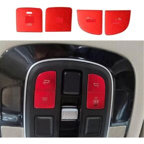 Aluminium Alloy Red Push Button Key Patch Cover Trim for 2019-2022 Hyundai Palisade (Front Reading Light Button(not fit 2023))