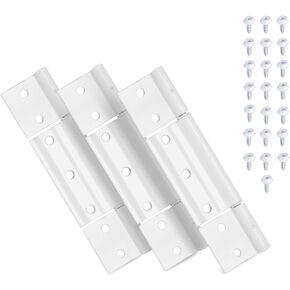 Storm Door Hinges Replacement fits for Larson White Screen Door Hinges, 1/8 inch Grooved Center Extruded Aluminum Door Hinge Kit 3 Pack