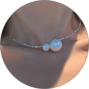 Rhinestone Pearl Necklace Dainty Pearl Open Choker Necklace Rhinestone Pearl Cuff Collar Necklace Jewelry Valentines Gift for Bride Women Girls Her Girlfriend