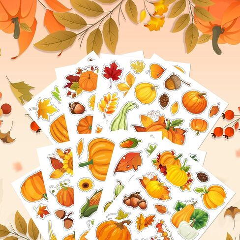 ملصقات الخريف /9 أوراق اليقطين مابل ليف الشكر ملصقات مقاومة للماء للأظرف بطاقات زجاجات المياه الكمبيوتر المحمول سكرابوكينغ الخريف موضوع الحصاد ملصقات الزخرفية in Kuwait