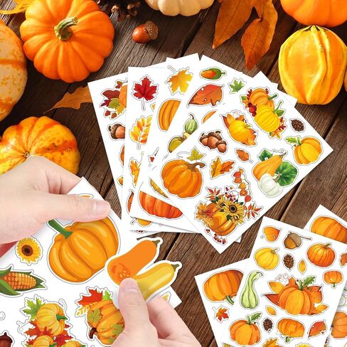 ملصقات الخريف /9 أوراق اليقطين مابل ليف الشكر ملصقات مقاومة للماء للأظرف بطاقات زجاجات المياه الكمبيوتر المحمول سكرابوكينغ الخريف موضوع الحصاد ملصقات الزخرفية in Kuwait