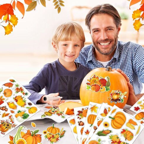 ملصقات الخريف /9 أوراق اليقطين مابل ليف الشكر ملصقات مقاومة للماء للأظرف بطاقات زجاجات المياه الكمبيوتر المحمول سكرابوكينغ الخريف موضوع الحصاد ملصقات الزخرفية in Kuwait