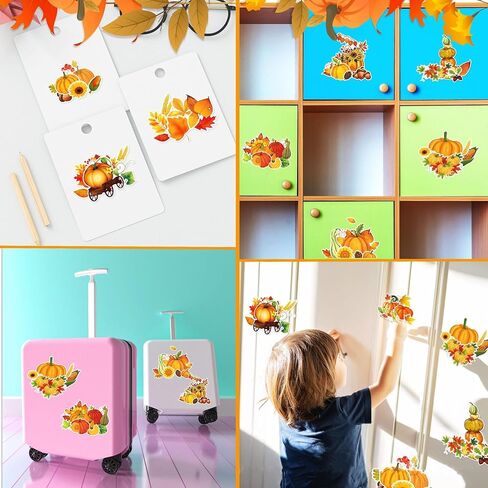 ملصقات الخريف /9 أوراق اليقطين مابل ليف الشكر ملصقات مقاومة للماء للأظرف بطاقات زجاجات المياه الكمبيوتر المحمول سكرابوكينغ الخريف موضوع الحصاد ملصقات الزخرفية in Kuwait