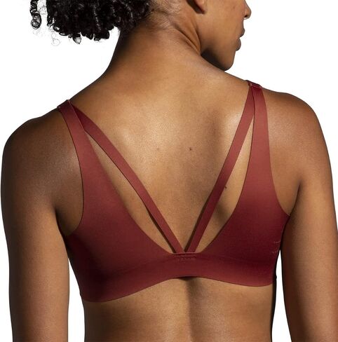 Brooks Women's Dare Strappy DriLayer Sports Bra, 350087, Copper/Ice Blue, 36A/B in Saudi Arabia