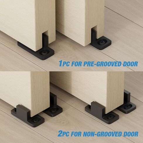 SMARTSTANDARD Universal Sliding Barn Door Floor Guide Floor Mount Fit for Bypass/Closet/Pocket Doors C-Guide Black 2Pack in Saudi Arabia