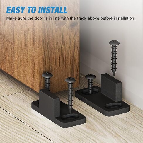 SMARTSTANDARD Universal Sliding Barn Door Floor Guide Floor Mount Fit for Bypass/Closet/Pocket Doors C-Guide Black 2Pack in Saudi Arabia