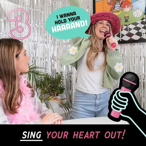 لعبة Exciting Grab The Mic - لعبة الكاريوكي العائلية للأعمار من 8 سنوات فما فوق، 2-10 لاعبين - لعبة لوحية للمغنيين السيئين - 250 بطاقة غنائية من أجل ليلة ألعاب مرحة ممتعة، وحفلة عيد ميلاد، وهدية للأطفال in Kuwait