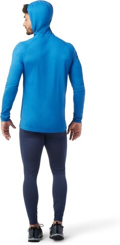 سترة بغطاء رأس رجالي من صوف ميرينو سبورت من Smartwool (مقاس عادي)، أزرق لاجونا، مقاس متوسط in Saudi Arabia