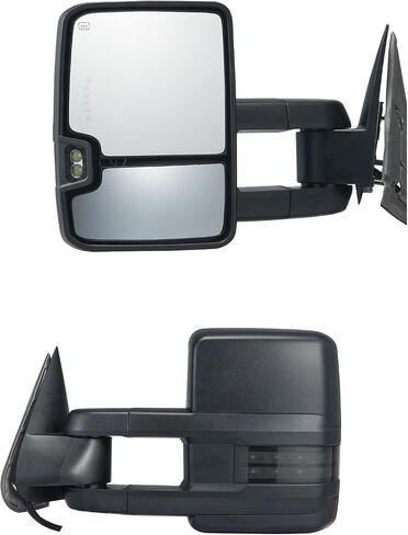 VEVOR Towing Mirrors, Left & Right Pair Set for Chevrolet Silverado (2003-2007)/GMC/Cadillac, Power Heated Tow Mirror with Signal Light, Manual Controlling Telescoping Folding, Heating Defrost, Silver in Saudi Arabia