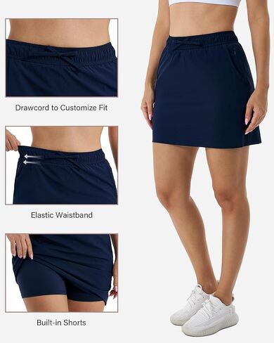 Stelle Women's Golf Skort Skirts 16" Hiking Cargo Skort for Tennis Outdoors Quick Drying Athletic Workout Skort with Pockets in Saudi Arabia