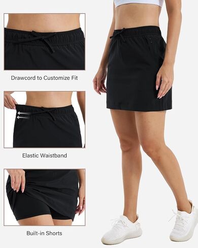 Stelle Women's Golf Skort Skirts 16" Hiking Cargo Skort for Tennis Outdoors Quick Drying Athletic Workout Skort with Pockets in Saudi Arabia