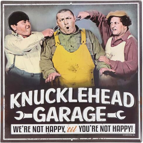 The Three Stooges Knucklehead Garage Metal Wall Art - Vintage Three Stooges Sign for Garage, Shop or Man Cave in Saudi Arabia