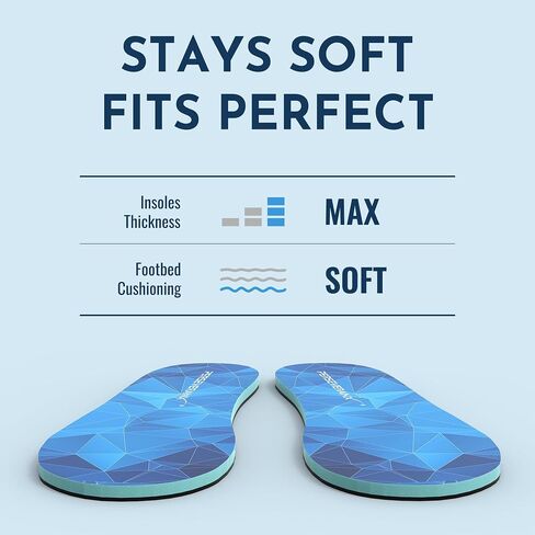 NASA Grade Flat Plantar Fasciitis Insoles Men & Women - Extra Shock Absorption Inserts Women & Men - Shoe Inserts Men For Construction & Delivery Purpose, Shoe Insoles Men For Foot Comfort in Saudi Arabia