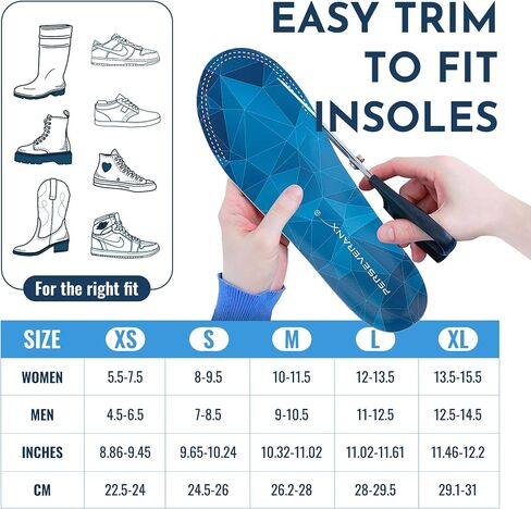 NASA Grade Flat Plantar Fasciitis Insoles Men & Women - Extra Shock Absorption Inserts Women & Men - Shoe Inserts Men For Construction & Delivery Purpose, Shoe Insoles Men For Foot Comfort in Saudi Arabia