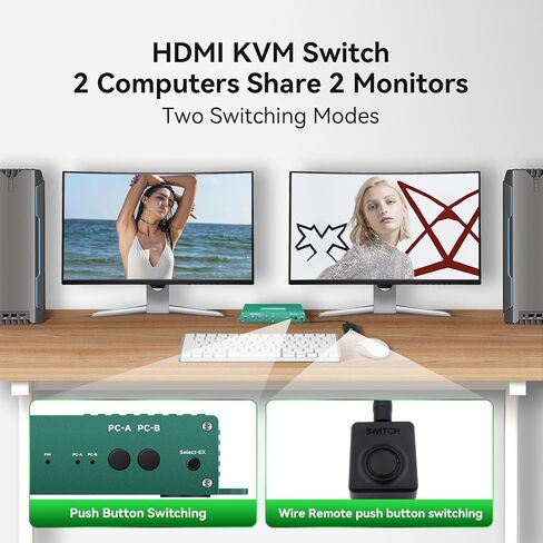 kvm التبديل 2 مراقب 2 أجهزة الكمبيوتر hdmi 2.1 4k 165hz 2 قطعة 2 مراقب hdmi kvm التبديل 4k 144hz hdmi kvm التبديل 2 في 2 خارج 4k 144hz Hdmi kvm 1440p 120hz 144hz 165hz 240hz GiantMatrix, GMGHDM20202 in Kuwait