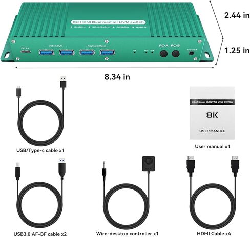 kvm التبديل 2 مراقب 2 أجهزة الكمبيوتر hdmi 2.1 4k 165hz 2 قطعة 2 مراقب hdmi kvm التبديل 4k 144hz hdmi kvm التبديل 2 في 2 خارج 4k 144hz Hdmi kvm 1440p 120hz 144hz 165hz 240hz GiantMatrix, GMGHDM20202 in Kuwait