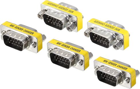 MECCANIXITY VGA Coupler VGA Gender Changer Connector 15 Pin ذكر إلى ذكر VGA محول تحويل لموسع الكابل، حزمة من 5 in Saudi Arabia