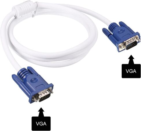 MECCANIXITY VGA إلى كابل VGA، 1.5 متر/5 قدم ذكر إلى ذكر VGA 3+4 كابل فيديو للكمبيوتر وجهاز العرض in Saudi Arabia