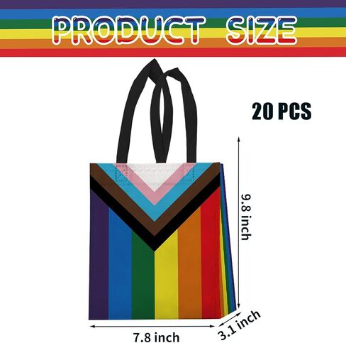 HABDJILTY 20 عبوة من أكياس هدايا Happy Pride غير المنسوجة، حقائب هدايا للحفلات المنزلية، لوازم المكتب in Kuwait