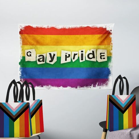 HABDJILTY 20 عبوة من أكياس هدايا Happy Pride غير المنسوجة، حقائب هدايا للحفلات المنزلية، لوازم المكتب in Kuwait