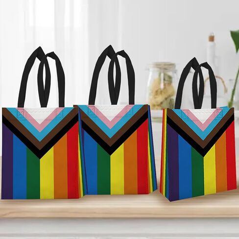 HABDJILTY 20 عبوة من أكياس هدايا Happy Pride غير المنسوجة، حقائب هدايا للحفلات المنزلية، لوازم المكتب in Kuwait