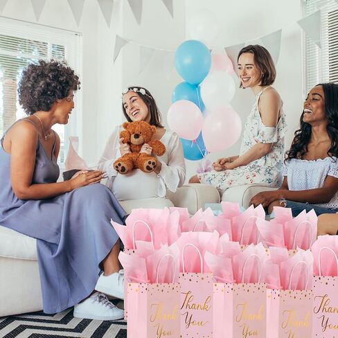 YOTNUS 𝟯𝟬 𝗣𝗰𝘀 Rose Gold Thank-You-Gift-Bags with Tissue Paper, Small Gift Bags with Handles, for Wedding, Baby Shower, Business, Guest, Return Gifts, Welcome Gift Bags in Saudi Arabia