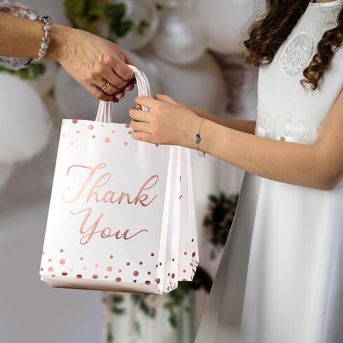 YOTNUS 𝟯𝟬 𝗣𝗰𝘀 Rose Gold Thank-You-Gift-Bags with Tissue Paper, Small Gift Bags with Handles, for Wedding, Baby Shower, Business, Guest, Return Gifts, Welcome Gift Bags in Saudi Arabia