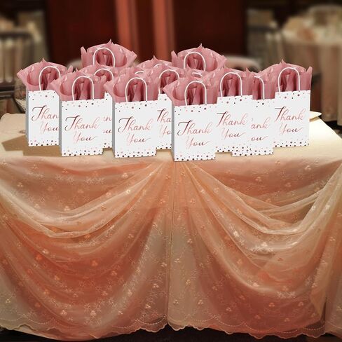 YOTNUS 𝟯𝟬 𝗣𝗰𝘀 Rose Gold Thank-You-Gift-Bags with Tissue Paper, Small Gift Bags with Handles, for Wedding, Baby Shower, Business, Guest, Return Gifts, Welcome Gift Bags in Saudi Arabia
