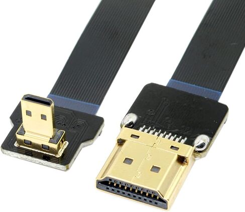 تشينيانغ CY HDMI ذكر إلى مايكرو HDMI ذكر 90 درجة بزاوية FPC كابل مسطح 20 سم لـ FPV HDTV Multicopter التصوير الجوي منفذ HDMI in Kuwait