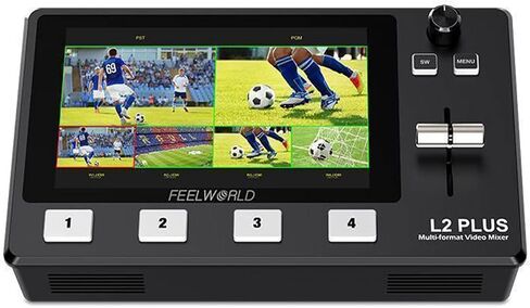 FEELWORLD L2 Plus Multi-Camera Video Mixer Switcher with 5.5" LCD Touch Screen PTZ Control Chroma Key Built-in Chroma Key and Logo Overlay USB3.0 Live Streaming in Saudi Arabia