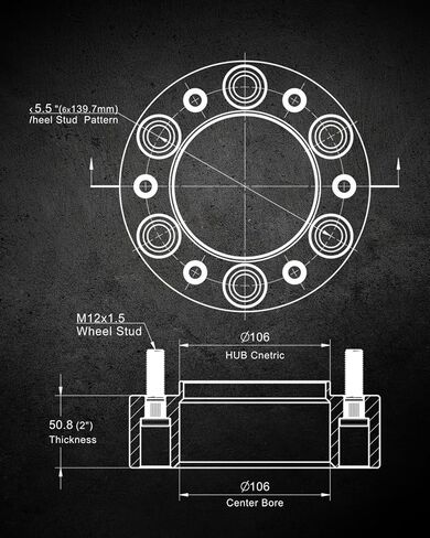 EVIL ENERGY 6x5.5 Hubcentric Wheel Spacers 2 inch for 1995-2023 Tacoma 1989-2023 4Runner, 6x139.7mm Wheel Spacer with 12x1.5 Studs 106mm Bore for Tundra FJ Cruiser Fortuner Sequoia GX460 GX470 in Saudi Arabia